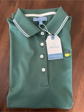Magnolia Lane Women's Green Polo Top - Masters Embroidered
